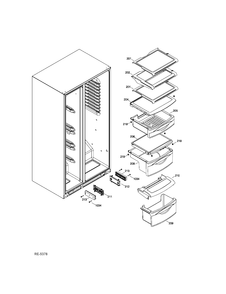 FF SHELVES Diagram and Parts List for PSC23MSTDSS  General Electric Refrigerator
