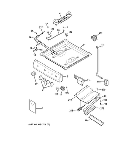 Gas & Burner Parts Diagram and Parts List for RGA724EK7WH  Hotpoint Range