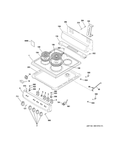 CONTROL PANEL & COOKTOP Diagram and Parts List for RA724K5WH  General Electric Range