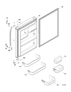 FF DOOR Diagram and Parts List for MBRC0GAXARWW  General Electric Refrigerator