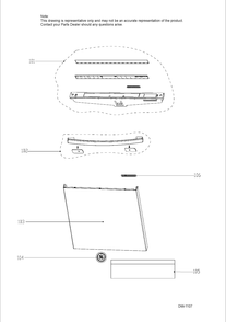 ESCUTCHEON & DOOR ASM Diagram and Parts List for PDT660SGF1BB  General Electric Dishwasher