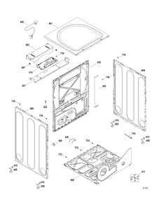 CABINET Diagram and Parts List for GFMN245GL0MS  General Electric Dryer
