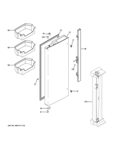 Fresh Food Door - Lh Diagram and Parts List for GNE27ESMAFSS  General Electric Refrigerator