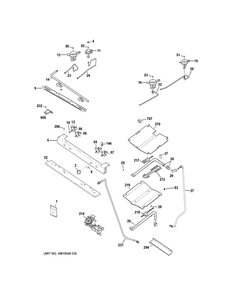Gas And Burner Parts Diagram and Parts List for JGB645SEK2SS  General Electric Range