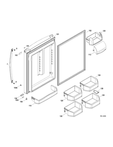 FF DOOR Diagram and Parts List for ADRF0MBZBRWW  General Electric Refrigerator