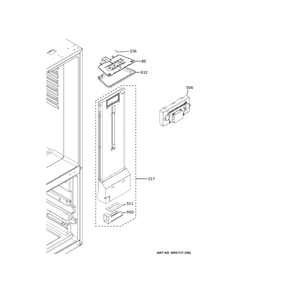 Fresh Food Section Diagram and Parts List for GBE21DYKJRFS  General Electric Refrigerator