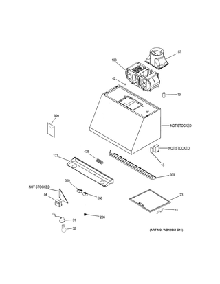 Range Hood Diagram and Parts List for CVW93014M1WM  General Electric Range Hood