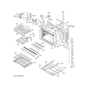 Lower Oven Diagram and Parts List for CTD90FP4N5W2  General Electric Wall Oven