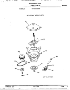 Motor-pump And Drive Diagram and Parts List for SIG60100T0WG  General Electric Washer