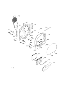 REAR & FRONT ROLLER SUPPORT Diagram and Parts List for GTMS855GD0MC  General Electric Dryer