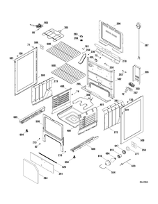 BODY PARTS Diagram and Parts List for JCBP70DP1WW  General Electric Range