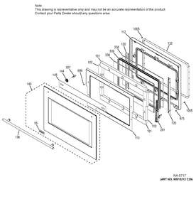 DOOR Diagram and Parts List for ZET9050SH1SS  General Electric Range