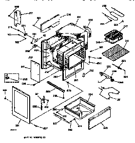 Body Section Diagram and Parts List for RB754YSAD  Hotpoint Range