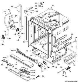 Part Location Diagram of WD21X20552 GE Leak Sensor Pan