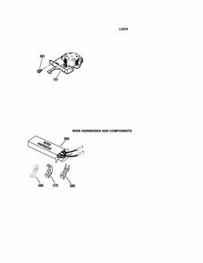 Lock And Wire Harness And Component Diagram and Parts List for 91147699100  Kenmore Microwave