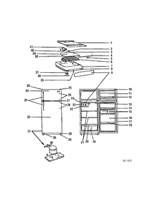 REFRIGERATOR Diagram and Parts List for MTS12BARRWW  General Electric Refrigerator