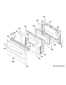 Lower Door Diagram and Parts List for JGB860DEJ7WW  General Electric Range