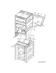Cabinet Diagram and Parts List for GUD24GSSJ0WW  General Electric Washer Dryer Combo