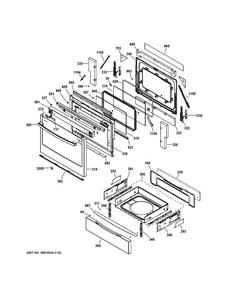 Part Location Diagram of WB56X21055 GE GLASS & PANEL DOOR Assembly