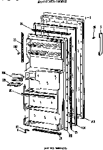 Door Diagram and Parts List for SSD14CCBRHA  Hotpoint Refrigerator
