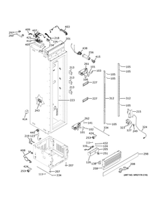 Part Location Diagram of WR13X39518 GE FREEZER AIR TOWER 36