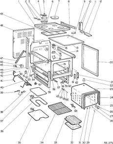 CHASSIS Diagram and Parts List for 17360-1  General Electric Range