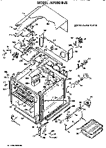 Upper Oven Diagram and Parts List for JKP38GJ6  General Electric Wall Oven