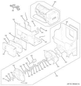 Ice Maker & Dispenser Diagram and Parts List for PFCS1RKZHSS  General Electric Refrigerator