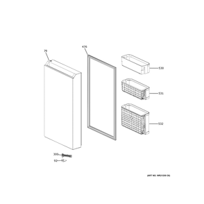 Freezer Door Diagram and Parts List for CHE23DM5WBS5  General Electric Refrigerator