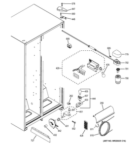 Fresh Food Section Diagram and Parts List for GSE25ETHBWW  General Electric Refrigerator