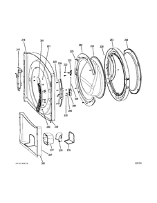 FRONT PANEL Diagram and Parts List for GCVH6400J2WW  General Electric Washer
