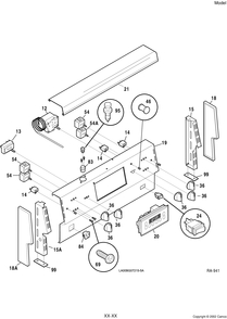 BACKGUARD Diagram and Parts List for GRMF2400SM-9  General Electric Range