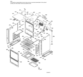 BODY PARTS Diagram and Parts List for JCAP750WM3WW  General Electric Range
