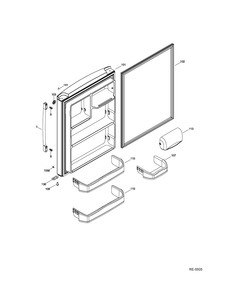 Ff Door Diagram and Parts List for GNE26GGDWW  General Electric Refrigerator