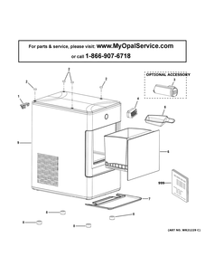 Opal Ice Maker Diagram and Parts List for OPAL01GEPKT  General Electric Ice Maker