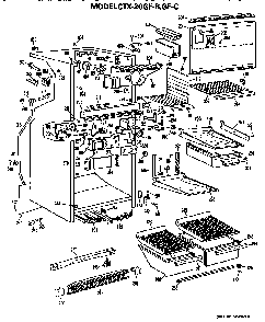 Cabinet Parts Diagram and Parts List for CTX20GFC  Hotpoint Refrigerator