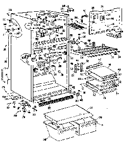 Cabinet Diagram and Parts List for TBX21KKB  General Electric Refrigerator