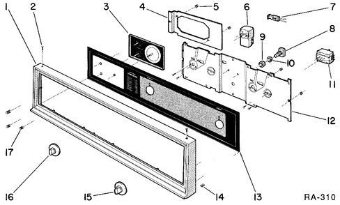 CONTROL PANEL Diagram and Parts List for J53AK-1  General Electric Range