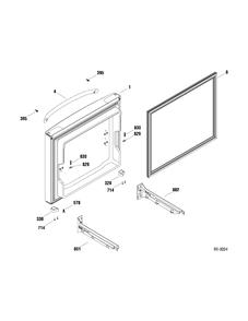 FZ DOOR Diagram and Parts List for GDRL0KBXARBS  General Electric Refrigerator