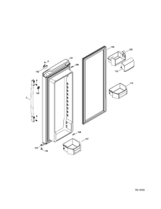 FF DOOR RIGHT Diagram and Parts List for PNR22LGEAFWW  General Electric Refrigerator