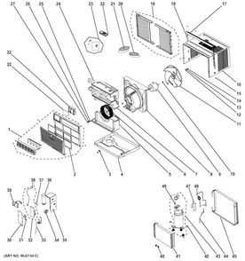Part Location Diagram of WJ90X20243 GE CABINET Assembly