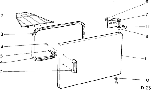 DOOR ASSEMBLY Diagram and Parts List for 65270419  General Electric Dryer
