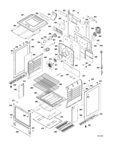 CHASSIS PARTS Diagram and Parts List for JCGB600DET1WW  General Electric Range