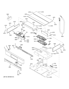 Control Panel Diagram and Parts List for CTD90FP4N4W2  General Electric Wall Oven