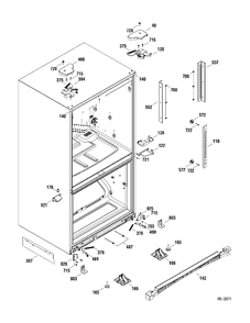 HINGE PARTS Diagram and Parts List for PFSF5PJXACC  General Electric Refrigerator