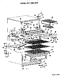 Cabinet Parts Diagram and Parts List for TB13SGBLAD  General Electric Refrigerator