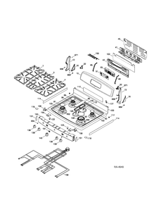 CONTROL PANEL & COOKTOP Diagram and Parts List for JCGB600SET2SS  General Electric Range