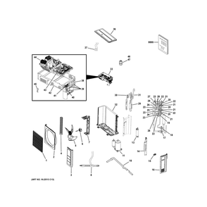 Room Air Conditioner Diagram and Parts List for 4Q36RT2BEA1  General Electric Air Conditioner