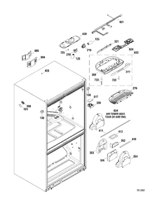 FRESH FOOD SECTION Diagram and Parts List for PFRS5NBWASS  General Electric Refrigerator