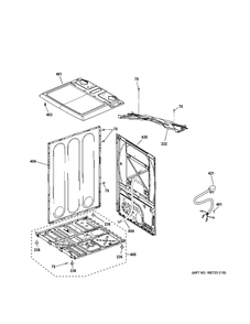 Cabinet And Top Panel Diagram and Parts List for GTD58GBSV0WS  General Electric Dryer